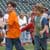 Matt and his cousins round the bases at Comerica Park - May 2004